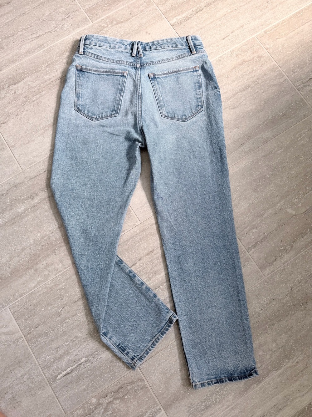 Good American Jeans Womens 27 Light Wash High Rise Straight Leg Cropped Denim - Picture 5 of 10